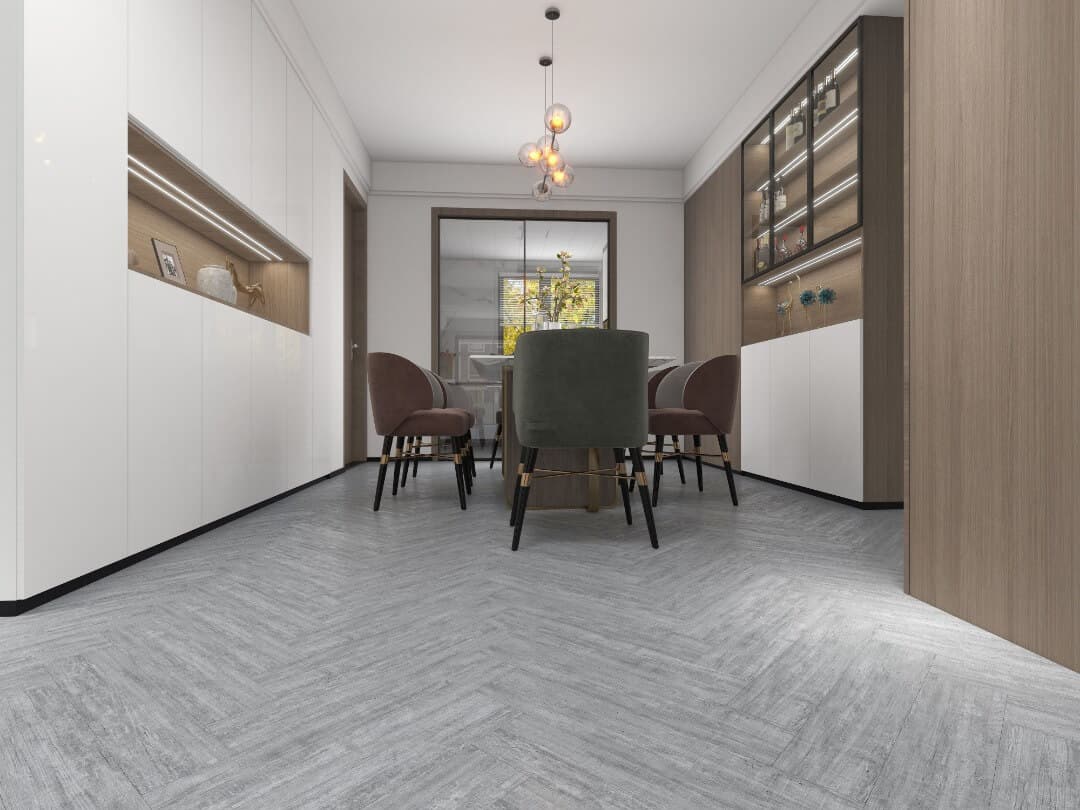 Caress Herringbone, Washed Grey Oak