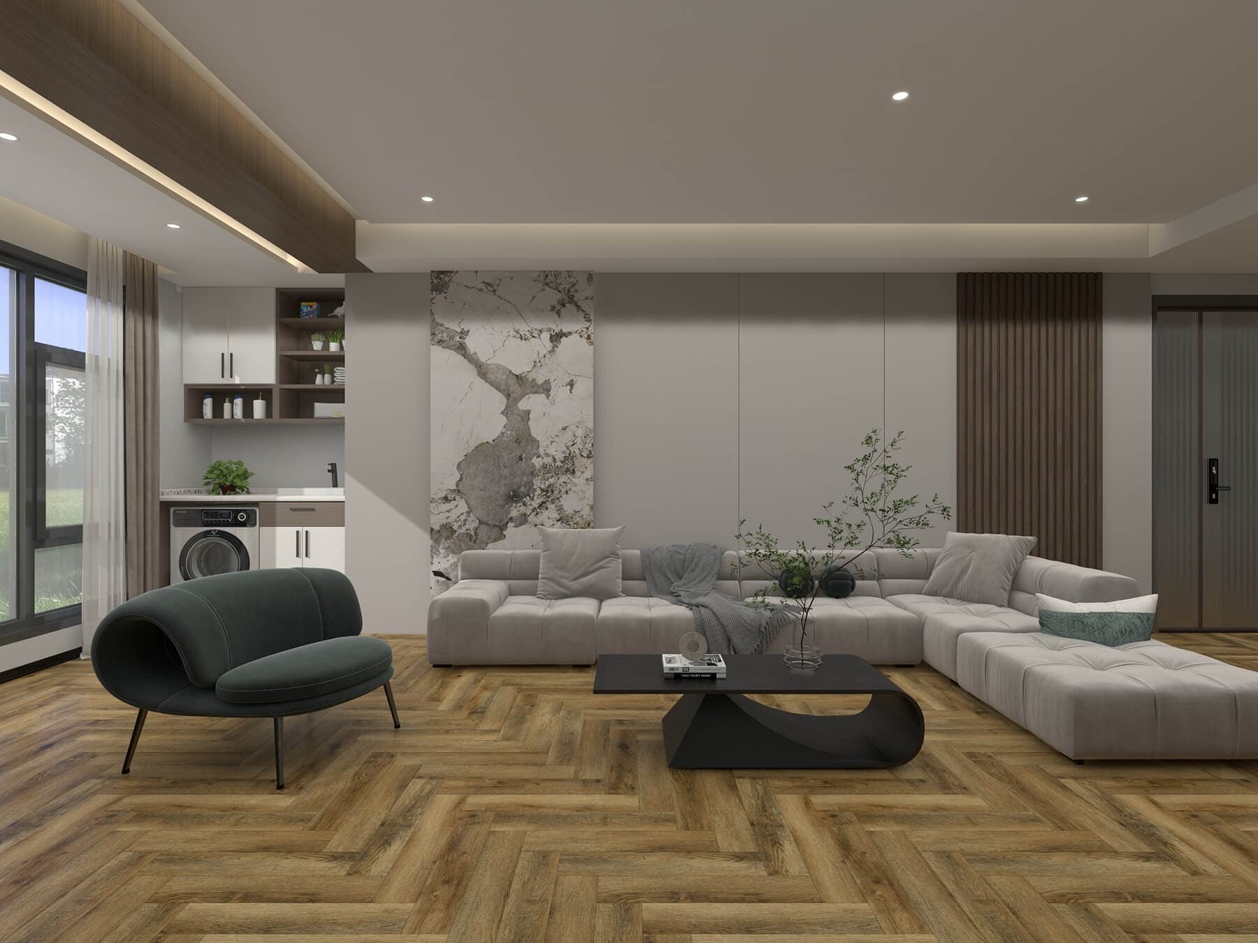 Ambient Herringbone, Tudor Oak